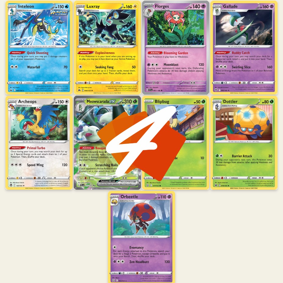 MEOWSCARADA ex : Spread Damage Counters ! w/ Orbeetle Engine! PTCGL (Pokemon PALDEA EVOLVED)